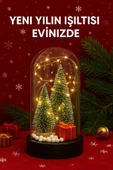 Yeni Yıl Ruhunu Yansıtan Led Işıklı 2 Li Yılbaşı Kar Efektli Çam Ağacı Hediye Paketi Temalı Fanus thumbnail 1