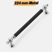 Mutfak Mobilya Çekmece Metal Dolap Kapak Kulpları Dolabı Kulbu Kulpu 224 mm 22.4 cm Krom Siyah thumbnail 1