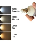 (2 Adet) Osaka 7W (50W) Beyaz Işık E14 Duylu (İnce Duy) Led Mini Ampul thumbnail 5