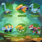 Bricks - Tyrannosaurus 12 in 1 Dinazor Yapım Seti - Blok Oyuncak SM195B thumbnail 5