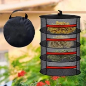 TİNEKE 4 Katlı Fermuarlı Meyve Sebze Kurutma Filesi  Katlanabilir Doğal Kurutma Sepeti  KIRMIZI thumbnail 5