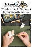 Çömlek Kil Seramik Polimer Oyma Şekillendirici Çift Taraflı Detay Kalemi 2 Adet Seramik Modelaj Oyma thumbnail 2