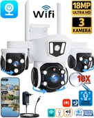 V380Pro 18MP (6MP+6MP+6MP) Üç Kameralı 10X Zoom Gece Görüş Wifi Sesli Türkçe thumbnail 1
