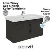 D20 100 Cm Kapaklı Lavabo Dolabı Antrasit Lake thumbnail 3