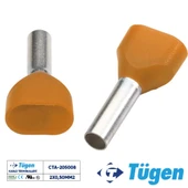 Tügen 2x0,50mm2 Çift Girişli İzoleli Yüksük Turuncu ( 1 Kutu 1000 Adet ) thumbnail 1