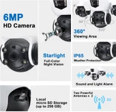 MPIA MIZU 6MP Üç Kameralı 10X Dijital Zoom Gece Görüş Wifi Sesli Türkçe thumbnail 3