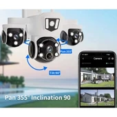 V380Pro 18MP (6MP+6MP+6MP) Üç Kameralı 10X Zoom Gece Görüş Wifi Sesli Türkçe thumbnail 6