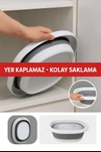 10 LT Katlanabilir Kare Leğen – PP + Silikon, Yer Kaplamaz, Dayanıklı, Çok Amaçlı - 7