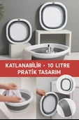 10 LT Katlanabilir Kare Leğen – PP + Silikon, Yer Kaplamaz, Dayanıklı, Çok Amaçlı - 1