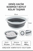 10 LT Katlanabilir Kare Leğen – PP + Silikon, Yer Kaplamaz, Dayanıklı, Çok Amaçlı - 6