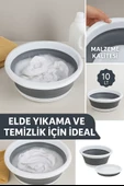 10 LT Katlanabilir Kare Leğen – PP + Silikon, Yer Kaplamaz, Dayanıklı, Çok Amaçlı - 4