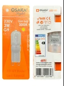 (6 Adet) Osaka 3W Sarı Işık (3000K) Buzlu Dim Edilebilir G9 Duylu Led Kapsül Ampul thumbnail 3