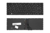 Acer Uyumlu Aspire ES1-533-P0H2, ES1-533-P8VL, ES1-572-33TK, ES1-572-34XC Klavye TR  Işıklı Siyah thumbnail 1