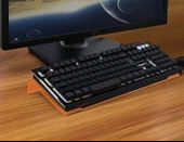 Klavye Standı Sehpası Klavye Yükseltici Pleksiglass 3 mm Şeffaf Turuncu Özel Renk.. thumbnail 1