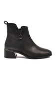 Aspor Siyah Hakiki Deri Polarlı Fermuarlı Kadın Topuklu Bot thumbnail 2