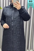 Kadın Giyim Büyük Beden Kapşonlu Polarlı Kapitone Kap thumbnail 7