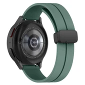 Sneezy Huawei Watch GT4 46mm İle Uyumlu 22mm Coastal Magnet Tokalı Silikon Kordon  Haki - 4