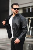 Claassics Men Erkek Oversize Suni Deri Oversize Bomber Ceket - 7443 - 1