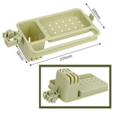 BUFFER® Musluğa Takılan Sünger Havlu Askılı Sabun Hazneli mutfak Banyo Lavabo Düzenleyici Organizer thumbnail 4