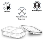BUFFER® 3 Bölmeli Kilitli Kapaklı 1 Litre Erzak Saklama Kabı LC-510 thumbnail 3