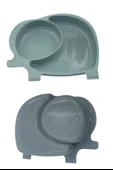 BUFFER® Bebek ve Çocuk için Sevimli Fil Model Desenli Yemek Bebek Mama Kabı Bölmeli Tabak thumbnail 5