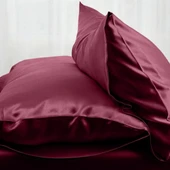 Antibakteriyel Terletmeyen İpek Saten Yastık Kılıfı 2'li 50x70 Bordo thumbnail 5