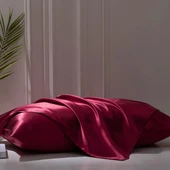 Antibakteriyel Terletmeyen İpek Saten Yastık Kılıfı 2'li 50x70 Bordo thumbnail 1