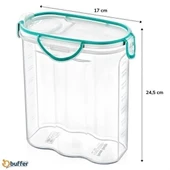 BUFFER® Kilitli Kapaklı Contalı Hava,Su Sıvı Geçirmez 2,4 Litre Erzak Saklama Kabı-SA590 thumbnail 4