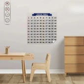 BUFFER® Matematik Öğreten Yüzlük Tablo Duvarda İz Bırakmaz Akıllı Kağıt Yapışkansız Statik  60x60 cm thumbnail 2