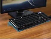 Klavye Standı Sehpası Klavye Yükseltici Pleksiglass 3 mm Şeffaf Açık Mavi Özel Renk.. - 1