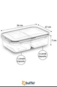 BUFFER® 2 Bölmeli 1+1 Litre Kilitli Kapaklı Erzak Saklama Kabı LC-525 thumbnail 4