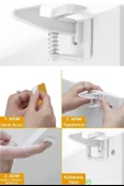 BUFFER® Bebek Çocuk Güvenliği Korumalı Yapışkan Çekmece ve Dolap İçin Tutucu Gizli Güvenlik Kilidi - 7