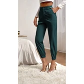 Lucky Life Lucky Life Kadın Yüksek Bel Cepli Paçası Lastikli Ithal Krep Pantolon - 1