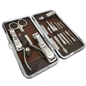 BUFFER® Çantalı Manikür Pensi Profesyonel ve Manikür Pedikür Seti 13 Parça Tırnak Eti İtici Ve Cımbı thumbnail 1