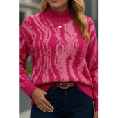 Lucky Life Kadın Uzun Kollu Balıkçı Yaka çok Renkli Triko Bluz - 1