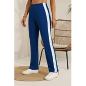 Lucky Life Lucky Life Kadın Yüksek Bel Yan şerit Detaylı Yırtmaçlı Viskon Iki Iplik Pantolon - 4