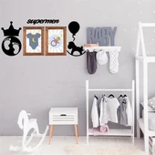 BUFFER® DECO103 Supermen Dekoratif Duvar Süsü Tablo Aksesuar Ahşap Tasarım Hediye Pano Sticker Seti - 7