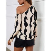 Lucky Life Kadın Tek Omuzdan Açık Uzun Kollu Modal Bluz - 3