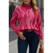 Lucky Life Kadın Uzun Kollu Balıkçı Yaka çok Renkli Triko Bluz - 3