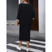 Lucky Life Lucky Life Kadın Uzun Kollu Yakası Açık şardonlu Kaşkorse Bluz Ve Eteği Bağcıklı Ikili Takım - 3