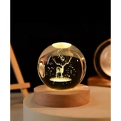 Geyik Renk Değiştiren Işıklı Cam Küre 8cm thumbnail 1