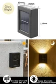 4 Ledli Solar Çift Taraflı Duvar Lambası Güneş Enerjili Aydınlatma Dekorasyon Aplik Işık thumbnail 3