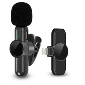 BUFFER® Type C Uyumlu İphone Dönüştürücülü Kablosuz Yaka Mikrofonu Android ve İphone Uyumlu Mini Mikrofon - 3