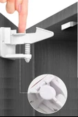 BUFFER® Bebek Çocuk Güvenliği Korumalı Yapışkan Çekmece ve Dolap İçin Tutucu Gizli Güvenlik Kilidi - 6