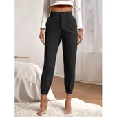 Lucky Life Lucky Life Kadın Yüksek Bel Cepli Paçası Lastikli Ithal Krep Pantolon - 2