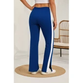 Lucky Life Lucky Life Kadın Yüksek Bel Yan şerit Detaylı Yırtmaçlı Viskon Iki Iplik Pantolon - 3