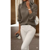 Lucky Life Lucky Life Kadın Uzun Kollu Balıkçı Yaka Triko Bluz - 2