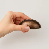 Mobilya Çekmece Dolap Kapak Kulpu Modern Mutfak Kulpları Çanak Kulp 64 mm Antik Bakır Renk Metal thumbnail 5