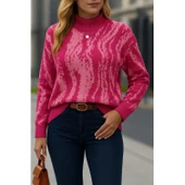 Lucky Life Kadın Uzun Kollu Balıkçı Yaka çok Renkli Triko Bluz - 2