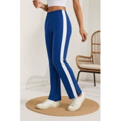 Lucky Life Lucky Life Kadın Yüksek Bel Yan şerit Detaylı Yırtmaçlı Viskon Iki Iplik Pantolon - 1